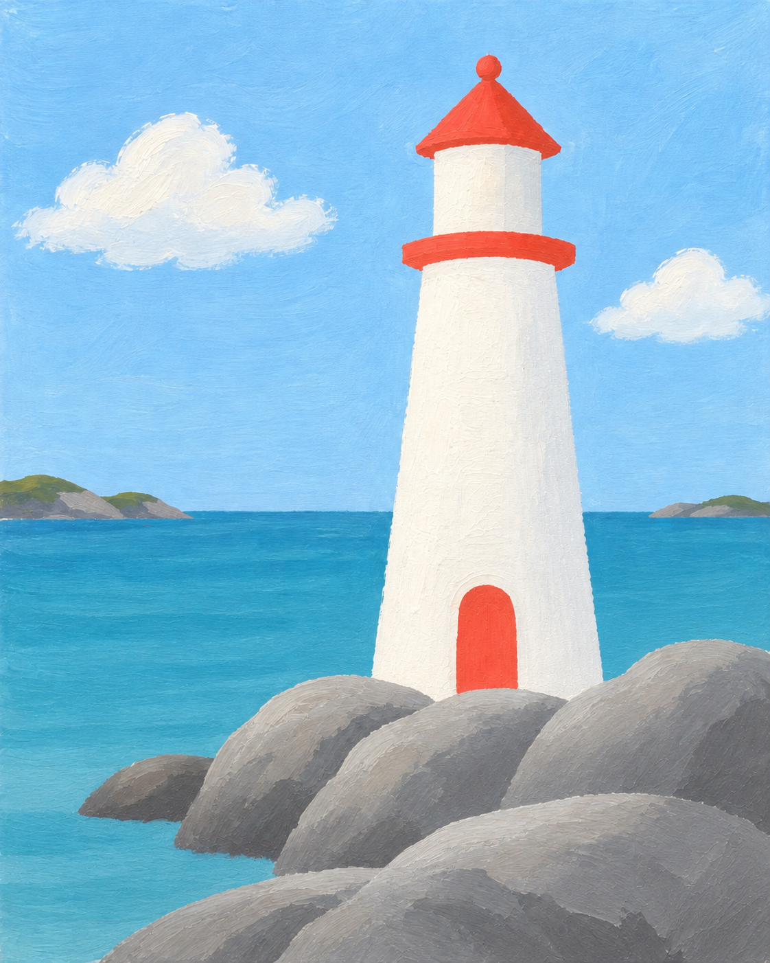 Stage 3 reference: the tower and red accents, without the small details.